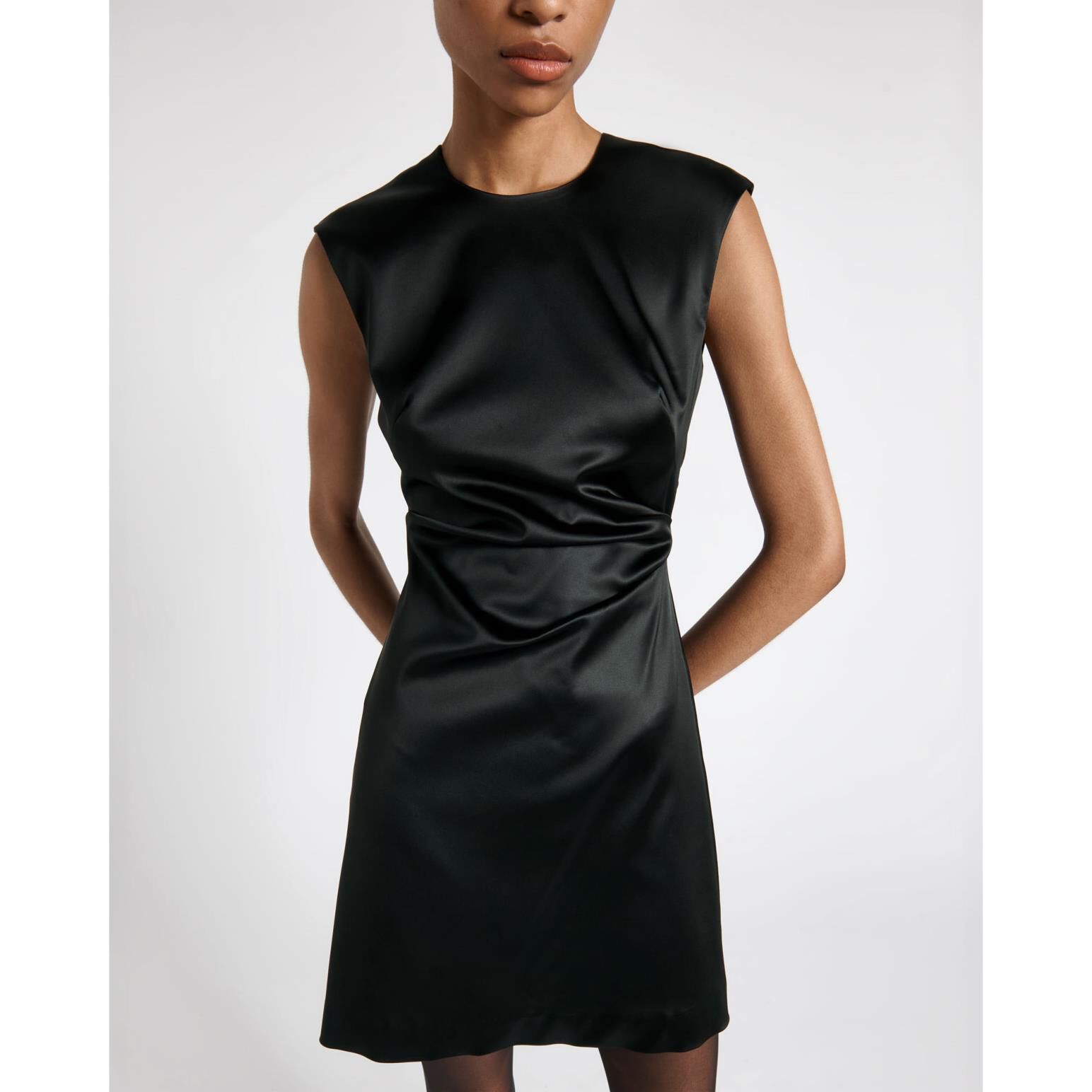 Stretch satin mini dress hot sale